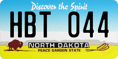 ND license plate HBT044