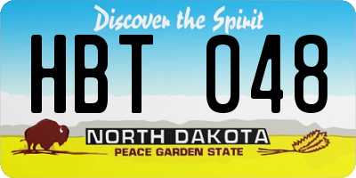 ND license plate HBT048