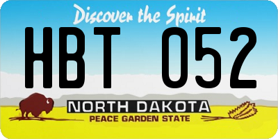 ND license plate HBT052