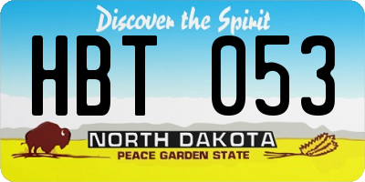 ND license plate HBT053