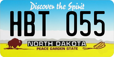 ND license plate HBT055