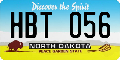ND license plate HBT056