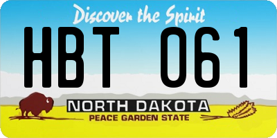 ND license plate HBT061