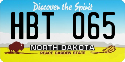 ND license plate HBT065