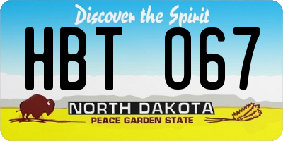 ND license plate HBT067