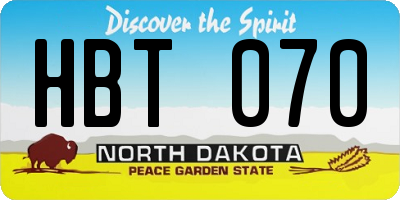 ND license plate HBT070