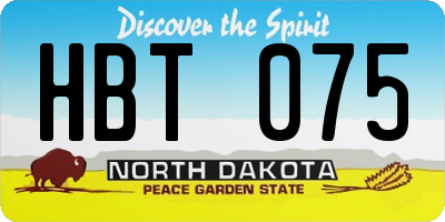 ND license plate HBT075