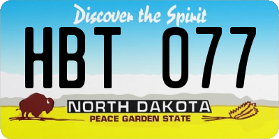 ND license plate HBT077