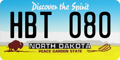 ND license plate HBT080