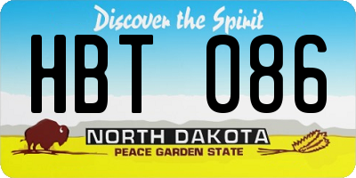 ND license plate HBT086