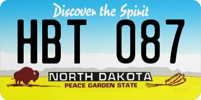 ND license plate HBT087
