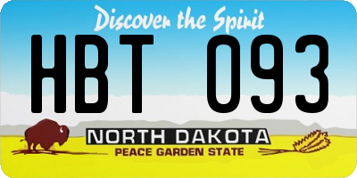 ND license plate HBT093