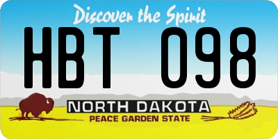 ND license plate HBT098