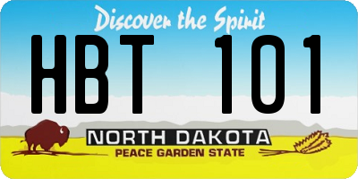 ND license plate HBT101