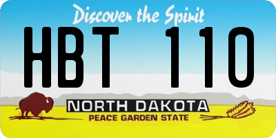 ND license plate HBT110