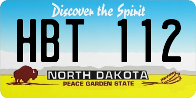 ND license plate HBT112