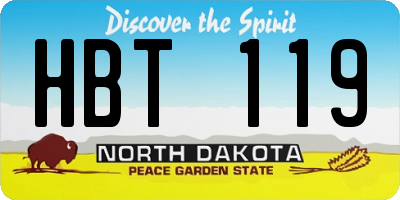 ND license plate HBT119
