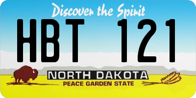 ND license plate HBT121