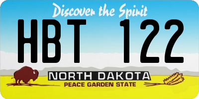 ND license plate HBT122