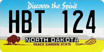 ND license plate HBT124