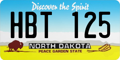 ND license plate HBT125