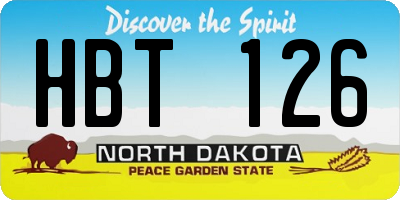 ND license plate HBT126