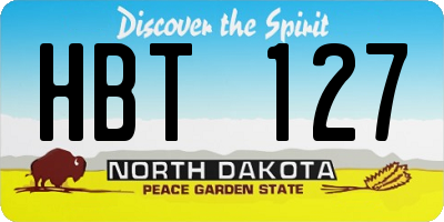 ND license plate HBT127