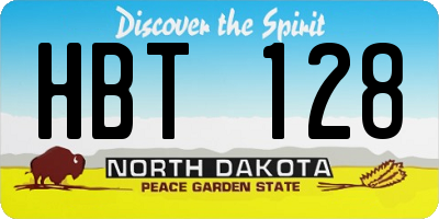 ND license plate HBT128