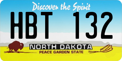 ND license plate HBT132