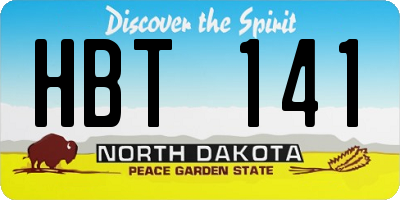 ND license plate HBT141