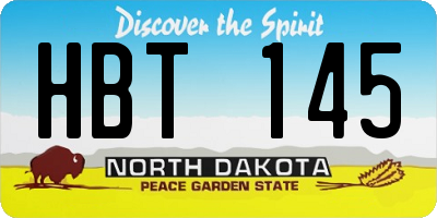 ND license plate HBT145