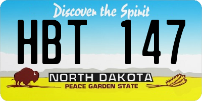 ND license plate HBT147