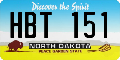 ND license plate HBT151