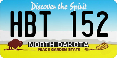 ND license plate HBT152