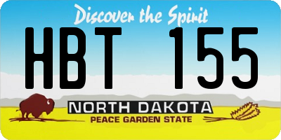 ND license plate HBT155