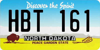 ND license plate HBT161