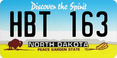ND license plate HBT163