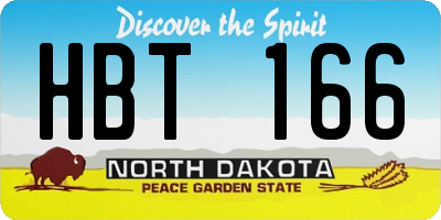 ND license plate HBT166