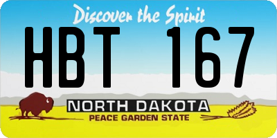 ND license plate HBT167