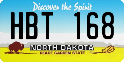 ND license plate HBT168