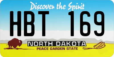 ND license plate HBT169