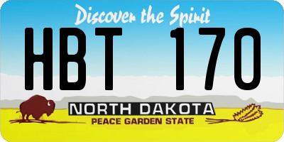 ND license plate HBT170