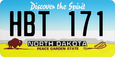 ND license plate HBT171