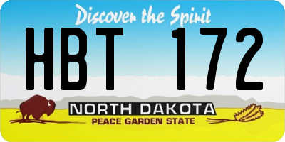 ND license plate HBT172