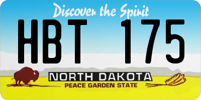 ND license plate HBT175