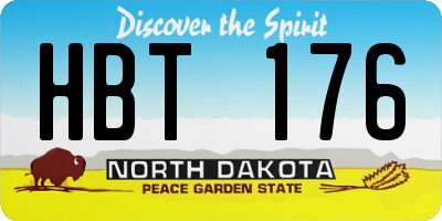 ND license plate HBT176