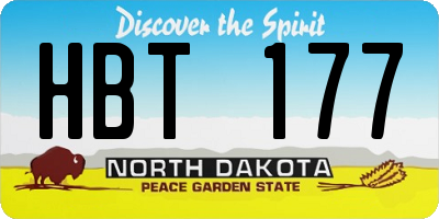 ND license plate HBT177