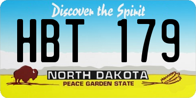 ND license plate HBT179