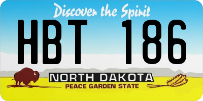 ND license plate HBT186