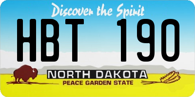 ND license plate HBT190